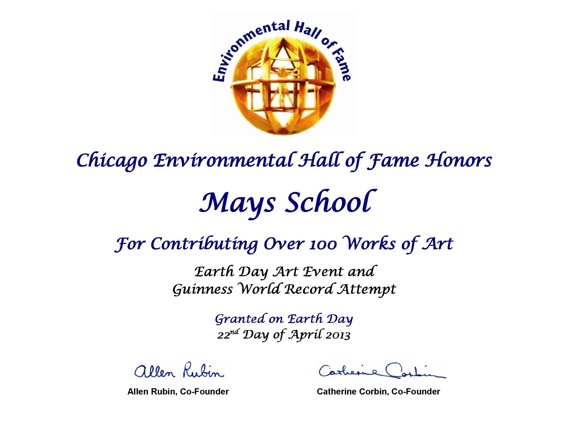 Mays School: April 2013
